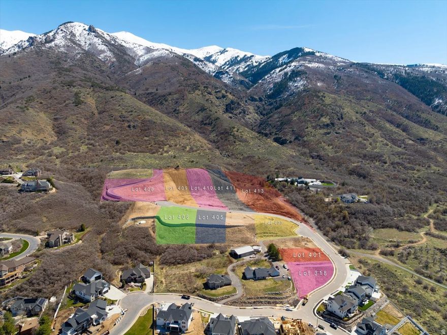Incredible  view lot on the west side of the street bend. This lot has a second sewer stub on the low side of the lot, perfect for lower garage or indoor court. This lot boast incredible views and has lots of potential.  Hiking and biking on exclusive access to trails.  10 minutes to Station Park and Frontrunner Station, 20 minutes to ski resorts, lakes, and other recreational venues, easy access to HWY 89. Bring your own builder or use one we recommend. Other lots available. See listing agent for details