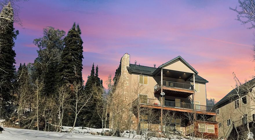 Your dream vacation home is waiting for you at Powder Mountain.  Ski-in ski-out getaway with 5 bedrooms and 4bathrooms on Lightning Ridge just 20 steps away from the ski trail slowpoke that leads from the Sundown ift.  Imagine waking up and having coffee on your covered deck as you pick your lines in Powder Country and taking in the views.  After a great day of skiing, you invite friends over and relax in your own private bar and sneak back out for a few night runs and ski back to your home away from home.  zoned for vacation rentals and being sold furnished.  This room offers an incredible owner locking storage vault room that is 10 by 18 and perfect to keep all your gear or valuables safe.  The ultimate mancave you must see.  Ski tuning area workshop in a lower-level snowmobile garage in addition to the overside two car garage.  Powder has been voted the #1 resort and there is more great terrain being enhanced with the addition of a lift in the Wolf Creek Canyon area