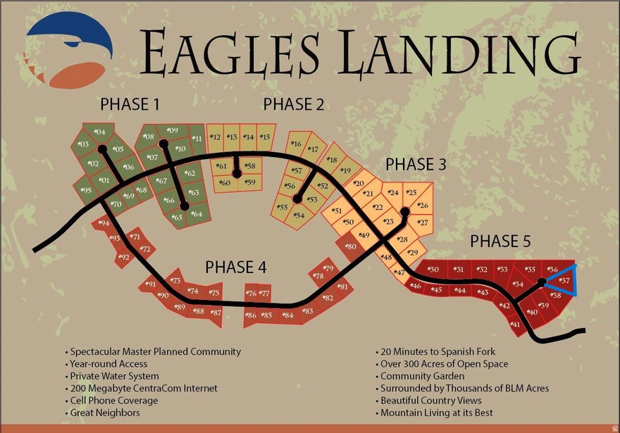 Prime 1-Acre View Lot in Eagle's Landing  Birdseye, Utah  Discover the perfect opportunity to build your dream home in the highly desirable Eagle's Landing community in Birdseye. This exceptional 1-acre parcel offers breathtaking panoramic views of the surrounding mountains and valley, delivering the ideal blend of peaceful rural living with convenient access to nearby amenities.  Nestled in a quiet, upscale neighborhood, this "prime" lot provides a fantastic building site with ample space for a custom home, shop, and outdoor living areas. Whether you're looking for a full-time residence or a weekend retreat, this property offers the space, privacy, and scenery you've been searching for.  Located just minutes from outdoor recreation and within easy driving distance to Spanish Fork and Provo, you'll enjoy both tranquility and accessibility. Utilities are nearby (verify specifics), making this a ready-to-build opportunity in one of the area's most sought-after developments.  Highlights:   - 1-acre premium lot in Eagle's Landing  - Stunning mountain and valley views  - Peaceful, well-maintained community  - Ideal for custom home build  - Convenient access to nearby cities and recreation  - Year-round access (verify road conditions)  Don't miss your chance to own a piece of Utah's natural beauty-this is the kind of property that rarely becomes available."  **Roads are being put in right now.**