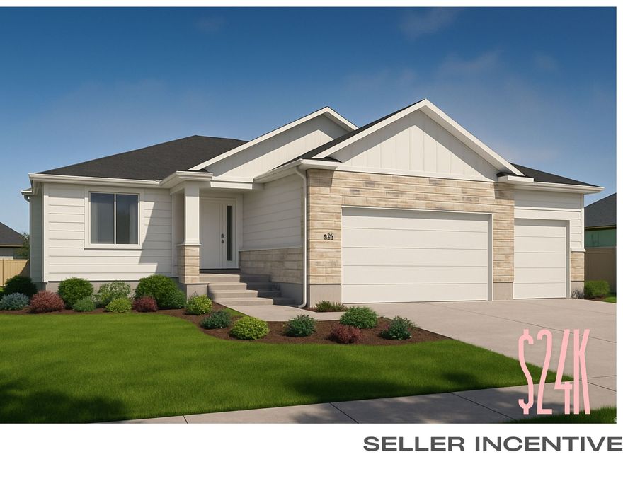 *Under Construction*  Home comes with finished basement and front yard landscaping.  **Seller offering $24,000 in incentives when using one of their preferred providers. *Home to include the following: Vaulted Ceilings in Primary bedroom and Living Room, LED Disc Lighting, Ceiling fan in Living room and Primary bedroom. Tall decorative baseboards. LVP flooring in all main areas including bathrooms. Quality carpet in bedrooms.  *Kitchen: Soft close Knotty Alder Stained Cabinets and Granite Counter tops with Subway Tile backsplash. Cabinets featuring End Panels and Crown Moulding. Walk-in Pantry.  Stainless under mounted sink with disposal, pantry,  stainless steel refrigerator, Induction stove top, oven, dishwasher and microwave that can be used as a convection oven.  *Bathrooms: Tile surrounds in tub and showers. European glass in Primary ensuite.  Adult height vanities. Taller, elongated toilets.  Central HVAC, Energy efficient furnace, Tankless Water Heater. *Garage & Exterior Features: Third car bay, garage door openers, and 30 year architectural roof shingles.  Square footage figures are provided as a courtesy estimate only and were obtained from Builder Plans. Buyer is advised to obtain an independent measurement.