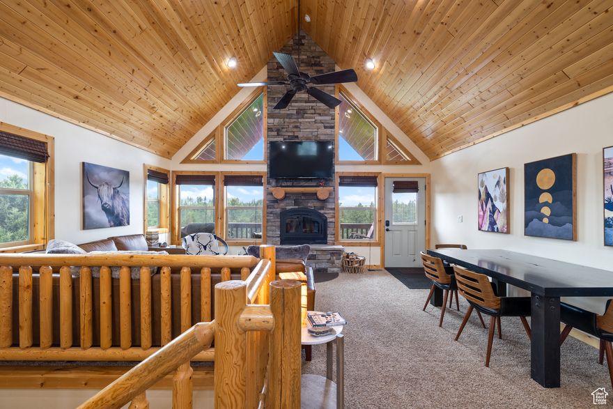 Welcome to your Duck Creek Cabin Hideaway on 2.42 private wooded acres in the coveted Elk Ridge Estates community. It's ideal for year-round living, a weekend getaway, or a short-term rental. The main living area features stunning A-frame windows with views of the surrounding forest. Outside, enjoy tiered outdoor living, including an upper deck & two terraced patios carved into the hillside. One level features a fire pit. With Bryce Canyon, Zion National Park, and Brian Head Ski Resort nearby, your basecamp for year-round adventure is ready. A gated driveway and paved roads offer easy access year-round. The option to purchase fully furnished makes this cabin move-in or rental-ready. Up to one horse per acre allowed!