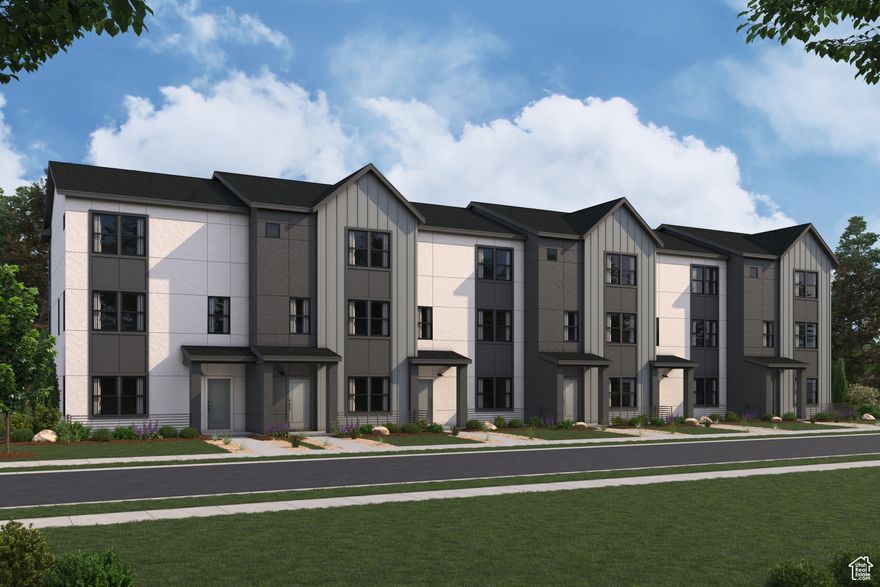 Estimated to be complete in December! The three-story Manhattan townhome plan offers ample living space and inviting design in Highline at American Forks. The first floor offers a versatile flex room, waiting to be transformed to meet your needs. An open great room is at the heart of the second floor, flowing seamlessly into a dining area and a kitchen with a center island and a walk-in pantry. You'll also find a powder bath conveniently located on this level. The primary suite is on the third floor, boasting a walk-in closet and a private bath. Two additional bedrooms, each with a walk-in closet, round out this popular plan.