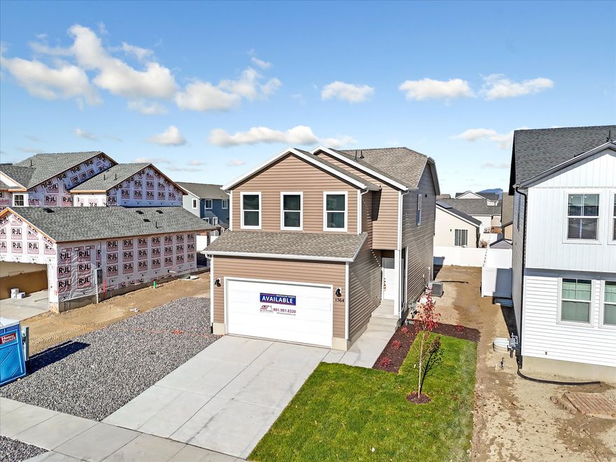 Enjoy NO HOA! Lowest priced home in the market with $5,000 in Closing Cost with preferred lender! Welcome to your new Evergreen floor plan in Eagle Mountain. This home was designed for both style and function, giving you space to live, gather, and grow.  From the moment you walk in, wide-plank luxury vinyl flooring guides you into an entertainer's kitchen that truly shines, pearl white cabinetry, sleek quartz counters, and an oversized 8-foot island that's perfect for pancake breakfasts or hosting your favorite people. Bedrooms are finished with upgraded carpet for cozy comfort, while the vaulted primary suite upstairs is your personal retreat, complete with a walk-in shower and spa-inspired finishes. Three additional bedrooms offer endless flexibility, guest space, family rooms, playrooms, or the perfect home office. Built with 40-year shingles and energy-efficient construction, this home blends lasting quality with everyday convenience. All of this, just minutes from shopping, parks, schools, and commuter routes. Don't miss your chance, schedule your private showing today and see why this home is the perfect fit.