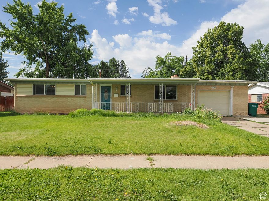 Great home in quiet neighborhood, 4 bedrooms plus a den that can easily be converted into a 5th bedroom.  2 large family rooms, open kitchen with gas range, wood flooring double pain vinyl windows, rubber membrane roof that was installed 10 years ago.  There is a large covered patio, with full glass French doors for tons of natural light and this home is perfect for entertaining. The garage has a new 2nd electrical sub panel that has been wired by previous owner and never been hooked up- so you can set the garage up to be a full workshop if desired.  Central air unit and water softer.  Fully fenced yard with large shed. Call today for private showing. This home has good bones but need a lot of cosmetic work.