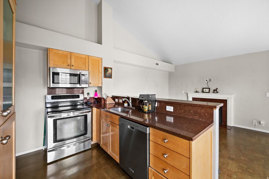 This one bedroom condo is located in the perfect spot with no buildings behind it. It is a top level corner unit with extra window, beautiful vaulted ceilings & located in a secluded location. The semi covered deck is perfect for grilling. Updated kitchen and bathroom with granite countertops and newer appliances. Stackable washer and dryer included. Minutes away from Jordan River Parkway walking trails next to the river that span miles from county to county. Easy access to freeway and nearby shopping. Square footage figures are provided as a courtesy estimate only.