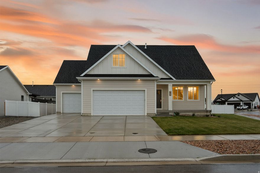 **$15,000 seller credit given when buyer uses builder's preferred lender!!**  FULL LANDSCAPING!!  Spacious 2-story home featuring 7 bedrooms and 3.5 baths! The second floor boats a large family room, offering plenty of room to relax and entertain. Located across the street from the award winning All-Abilities park! This homes provides easy access to outdoor activities for everyone! Ideal for comfort and convenience! Full yard landscaping is completed! Come see all this home has to offer! Model home is located at 65 S.940 E. Santaquin Open 12-6 M-F and 12-3 Sat  Square footage figures are provided as a courtesy estimate only and were obtained from plans___ .  Buyer is advised to obtain an independent measurement.