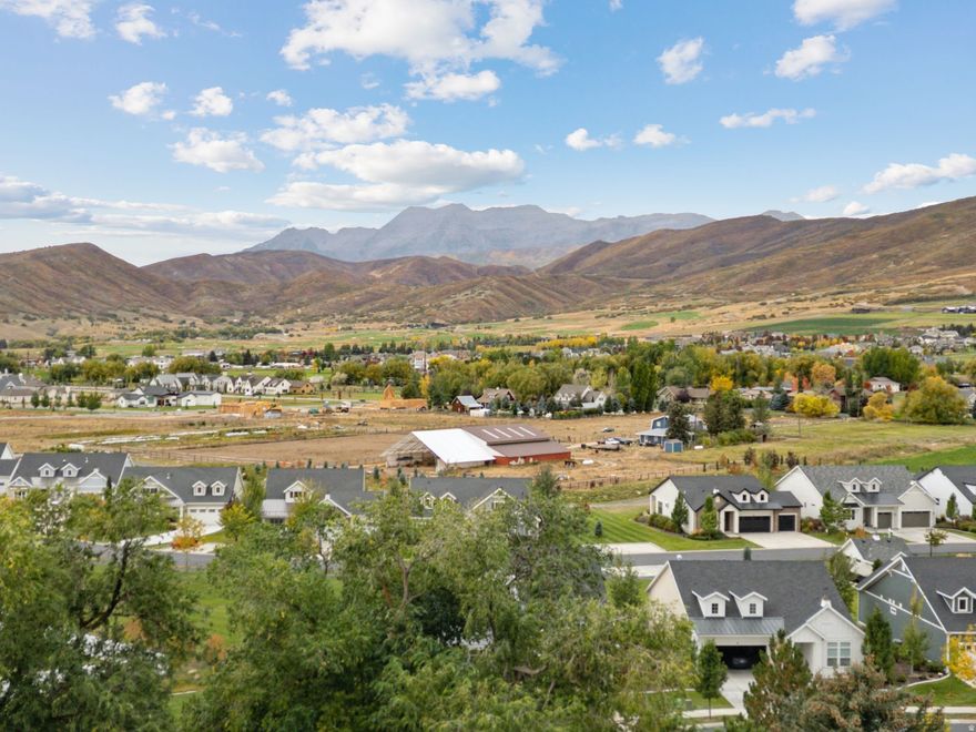 Rare horse property on over a full acre in one of Midway's most scenic spots. This corner-lot home offers unbeatable forever views of Mount Timpanogos and is just a short walk or bike ride from Midway's Main Street, Deer Creek, and nearby trails. Step inside to find bright, airy spaces filled with natural light, smart storage solutions and a main level primary bedroom. Recent upgrades include new kitchen backsplash, carpet and LVP flooring. The lower level has been thoughtfully remodeled, offering a warm and flexible space for guests, a home office, or a potential for rental income with a separate entrance and laundry area complete with an additional washer and dryer. Outside is where this home truly shines -- surrounded by mature trees, fruit trees, and colorful perennials, the yard offers multiple outdoor seating areas, a cozy firepit, and space for gardening, relaxing or caring for horses in your own fully fenced horse pasture. The large lot which includes a full water share with Midway Irrigation, offers endless possibilities for a future Barn, additional storage, garage space and more.  With Swiss Days, the bakery, and Main Street festivities just a short walk away, you're never far from the heart of Midway life. If you're dreaming of a place with soul, space, and story, this one-of-a-kind property might just be it.