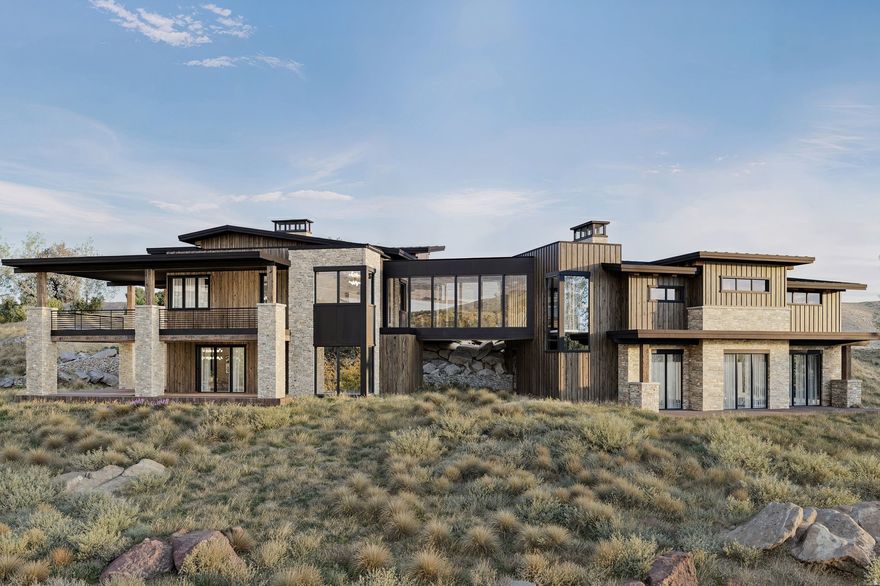 Perched atop a private 2-acre homesite in Tuhaye, this striking new construction mountain retreat captures sweeping views of the golf course and the iconic Deer Valley ski slopes. Designed to blend elevated mountain architecture with warm, modern finishes, the home is designed for both everyday comfort and memorable gatherings. The residence features 5 bedrooms, including a spacious main-level primary suite, while the lower level hosts four additional ensuite bedrooms--including a bunkroom--each with its own private bath, creating the perfect setup for hosting family and guests. Designed with entertaining and wellness in mind, the lower level includes a media room, fitness room, yoga flow space, sauna, and cold plunge, creating a private mountain retreat experience. Inside, the home showcases carefully curated finishes including wide-plank European white oak flooring, limewashed plaster walls, walnut cabinetry, and Taj Mahal quartzite countertops. The chef's kitchen is equipped with Sub-Zero refrigeration, a 48'' Wolf range, double Wolf ovens including a steam oven, and designer lighting throughout. Large windows and vaulted living spaces frame the surrounding mountain landscape while a two-sided linear fireplace anchors the great room. With breathtaking views and beautifully curated finishes throughout, this home offers an exceptional mountain living experience in Tuhaye. A Full Talisker Club Membership is included with purchase.
