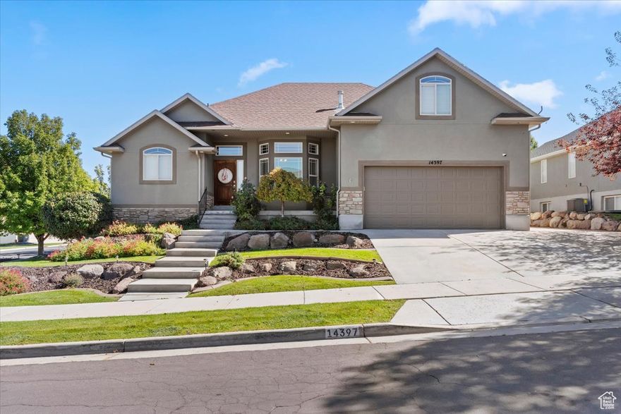 Open House Sat. Nov 8th from 1:00 - 3:00 pm! Spacious, bright Herriman home with room for everyone and everything! The main level features a large formal living room with vaulted ceilings, an updated white kitchen with a broad island, quartz countertops, and open dining space with a cozy corner fireplace. The oversized primary suite offers vaulted ceilings, dual vanities with new quartz counters and faucets, a euro-glass shower, garden tub, and walk-in closet. Convenient main-floor laundry. Upstairs you'll find 3 bedrooms, a full bath, and a versatile loft/den. The fully finished basement includes 2 bedrooms, full bath, large living room, bonus room with full kitchen (needs new oven), and generous storage. Tandem 3-car garage with shop space and extended driveway parking. Bright, inviting, and beautifully functional - this home checks every box! Square footage figures are based on recent appraisal measurement.