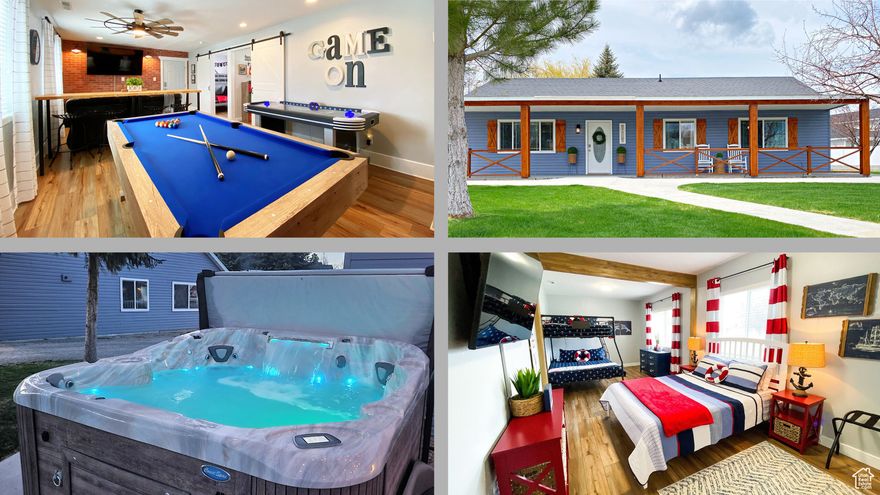 HOLY SMOKES!!! THE PLAYCATION STATION IS FOR SALE?!?!?!?!  Yep, this is your opportunity to own a truly incredible vacation/ destination property. This amazing property is truly turn-key as everything is included to hit the ground running as a short-term rental including dates with clients that are already booked!  This beautiful one level home includes 4 bedrooms and 2 bathrooms AND a separate two-story cottage with 2 more bedrooms, 2 bathrooms, and a second kitchen (BOGO opportunity for you!)  Sleeps up to 34 guests, 26 in beds with an additional 8 in sleeper sofas, making it the perfect destination for your large family and friends or corporate getaway. Three fun themed rooms that are sure to be a hit  THE RANGER STATION, THE PIRATE'S LAIR, and ANCHOR'S AWAY. Also has full & partial  RV hook-ups (sewer, water, and electrical) on the north side of the property. LOCATION, LOCATION, LOCATION! Located in the heart of Garden City only 2 blocks from the city park public beach, walk or bike to everything Bear Lake has to offer.