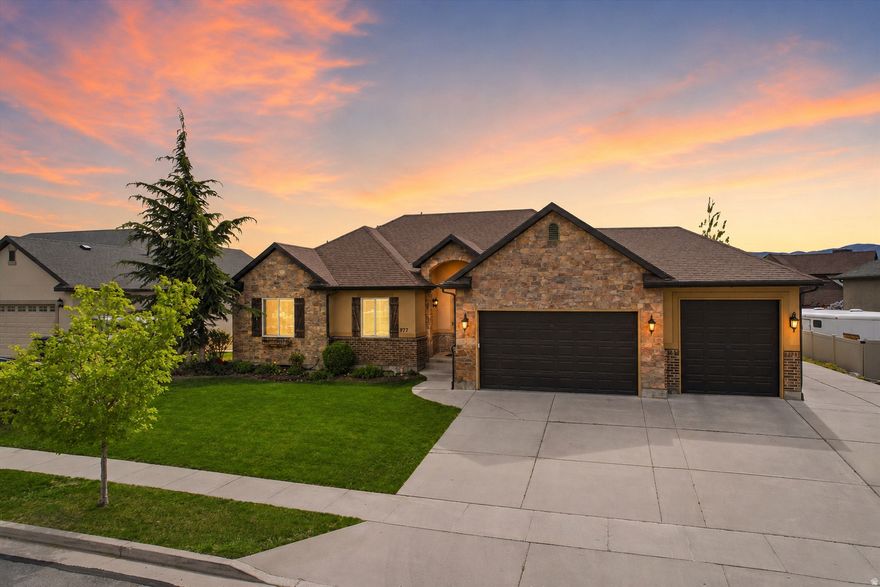 Springview Farms is Bluffdale's tucked away secret that feels private while still being close to everything. This 6 bedroom 3 bathroom rambler offers an open and functional layout filled with natural light, with a main living space that flows seamlessly into the kitchen making it ideal for both everyday living and hosting. Situated on a quarter acre lot, there is room to spread out inside and out, along with an extra deep 3 car garage that provides flexibility for storage, gear, or larger vehicles. Located just minutes from parks, trails, shopping, dining, and commuter routes, you get the best of both worlds with a quiet neighborhood feel and easy access to everything you need. Space, location, and livability all come together here.