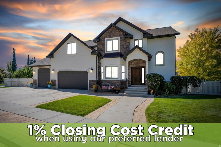 LOCATION, LOCATION, LOCATION! Stunning Highland home positioned moments from American Fork Canyon presents stellar opportunities for morning bike rides, afternoon hikes and evening sunset drives! Tibblefork reservoir's beautiful scenery and Alpine Loop are a MERE 10 minute drive from your front door! The expansive driveway and 3 car garage welcomes you and inside luxury greets you with 10 foot ceilings and an inviting Great Room finished with breathtaking Tasmanian Oak flooring, knotty Alder cabinetry, and sleek counters! The Family Room is spacious and offers abundant space to entertain guests or unwind after a long day. Main floor space is seamlessly connected by a lovely built-in gas log fireplace featuring a custom stone facia and mantle for adding personal effects, imagine cozying up by the fire after an eventful day of sledding, skiing and snowboarding! Main Floor includes a lovely Formal Living Room and custom mudroom including six full-size Alder lockers with drawer storage - ideal for keeping all your personal belongings organized. 2nd Floor showcases a spacious Primary Suite boasting a large alcove acting as a flex space for your home-gym, library, office and more! It also includes an ensuite Bathroom presenting a soaking tub and Euro shower, double vanity sink, and beautiful cabinetry and Granite counters. The walk-in closet features stackable washer/dryer unit, optimizing laundry chores. Additionally, there are 3 expansive Bedrooms and a recently updated Full Bathroom including soothing forest-green tile and an all-new soaking tub! The garage includes 12' ceilings and 10' doors for optimal boat/RV/recreational vehicle parking and the yard is fantastic for entertaining guests, including a spacious patio, built-in fireplace and a lush lawn for play and fun. Recent improvements include a 50 year roof (replaced 2022), whole-home Smart Ecobee HVAC system with included air purifier, three-tone paint throughout, 8-inch high-end baseboards, real-wood plantation shutters, new carpet, fresh exterior paint and more! The prestige of this home is further elevated by the location accessing AF Canyon, Cedar Hills Golf Course and Alpine Highway offering access to shopping, dining and entertainment. Throw your golf clubs, bicycle, and trail shoes in your car, come tour this home and capitalize on the amenities nearby!