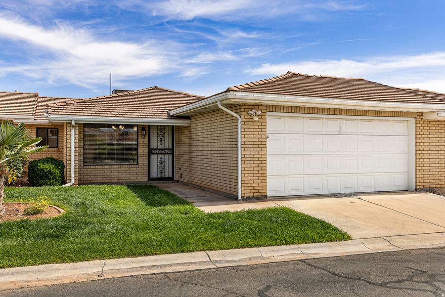 Low-maintenance living in a quiet, well-located 55+ community. This 3 bed, 2 bath home offers a functional layout with all appliances included, including two refrigerators, a newer washer and dryer, along with a water softener and reverse osmosis system for added convenience. Recent updates include a newer heat pump and water heater, along with high-rise toilets and grab bars in the primary bathroom. Enjoy a fully fenced backyard with turf, giving you a private outdoor space without the upkeep. The HOA covers the water bill and front yard maintenance, making day-to-day living simple and stress-free. Community amenities include a heated indoor pool and spa, perfect for year-round use. Ideally located next to Harmons grocery store and the hospital, offering both convenience and accessibility. Carpets have just been professionally cleaned, making this home move-in ready.