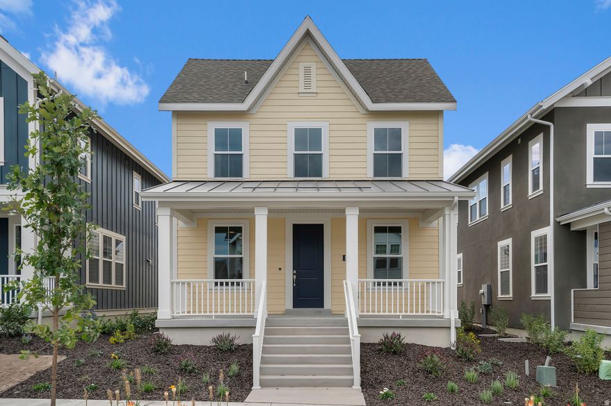 This beautiful Tahoma Victorian blends timeless style with contemporary comfort! The kitchen showcases white laminate cabinets, quartz countertops, a tile backsplash, and stainless steel gas appliances. The stylish interior is enhanced with laminate hardwood, tile, and carpet flooring. Addiitonal features include two-tone paint, craftsman base and casing, can lighting, Christmas light outlets, and energy-efficient options, along with a tankless water heater for modern convenience. Cultured marble shower surrounds in the owner's bathroom, accented by satin and brushed nickel hardware complete this thoughtfully designed home. Comes fully landscaped & offering a free basement finish! All in a great Daybreak community surrounded by parks, walking trails, schools, highway access and more!