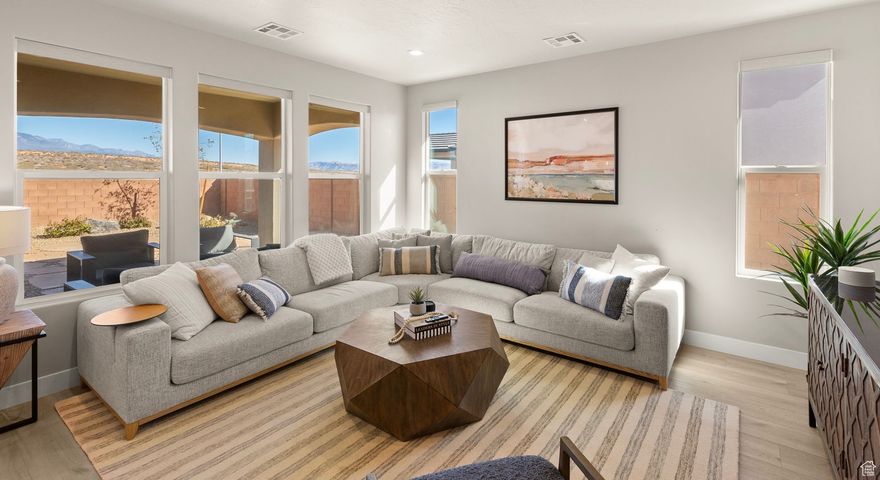 Better than new! Professionally designed and upgraded. Immaculate 5 bed, 5 bath home with stunning upgrades in gourmet kitchen and unobstructed views of Pine Valley Mountain, Kolob, and Zion. Each bedroom has its own bathroom- making great mini suites. You'll enjoy a generous 4 car garage where you can store your boat and toys. This home is in a quiet subdivision across the street from Sand Hollow Reservoir and the sand dunes.  This beautiful home is also located 30 minutes from Zion National Park.  Seller open to contributing towards a rate buy down and furniture may be negotiable- No nightly rental- 30 day rentals allowed.