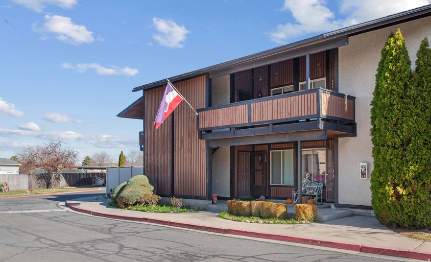 Fantastic condo located in the heart of Orem! Enjoy easy access to public transportation, shopping, dining, grocery stores, USPS, car wash services, and the freeway-everything you need is just minutes away. This second-floor unit features two spacious bedrooms and two full bathrooms, offering comfort and convenience. You'll love being within walking distance of the Orem Recreation Center and Mountain View High School. A standout feature is the private, secure storage area with a separate entrance, offering three bays and plenty of space for all your storage needs. Community amenities include a swimming pool, clubhouse, playground, and RV parking, making this a great place to live and relax. Square footage figures are provided as a courtesy estimate only and were obtained from County Records. Buyer to verify all.