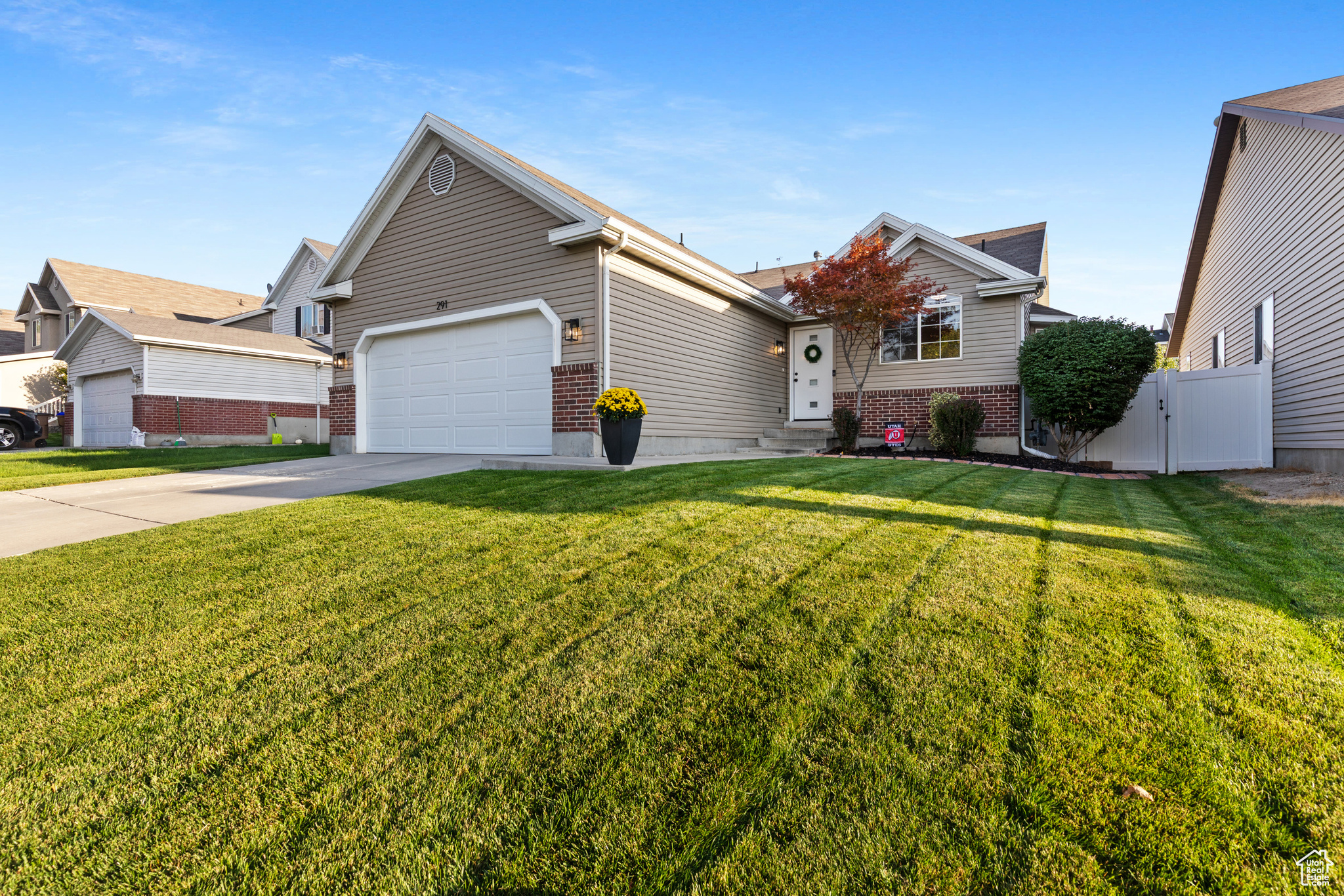 Welcome to this beautifully updated Draper rambler conveniently located right off of 114th and I15! This home features tons of upgrades from the brand new kitchen to the new HVAC system and water heater. You will know that the property has been meticulously cared for from the moment you walk in to the day you sign to close! The kitchen features quartz countertops, custom white oak cabinets and beautiful LG appliances. There are 3 bedrooms on the main level including the primary bedroom and an additional 2 bedrooms in the basement. Along with 3 full bathrooms! The property is fully fenced with well-cared for landscaping throughout. There is a newer 220 hookup ready for a hot tub! Exterior permanent lighting by Trimlight and brand new outdoor sconces. Square footage figures are provided as a courtesy estimate only and were obtained from previous mls. Buyer is advised to obtain an independent measurement.