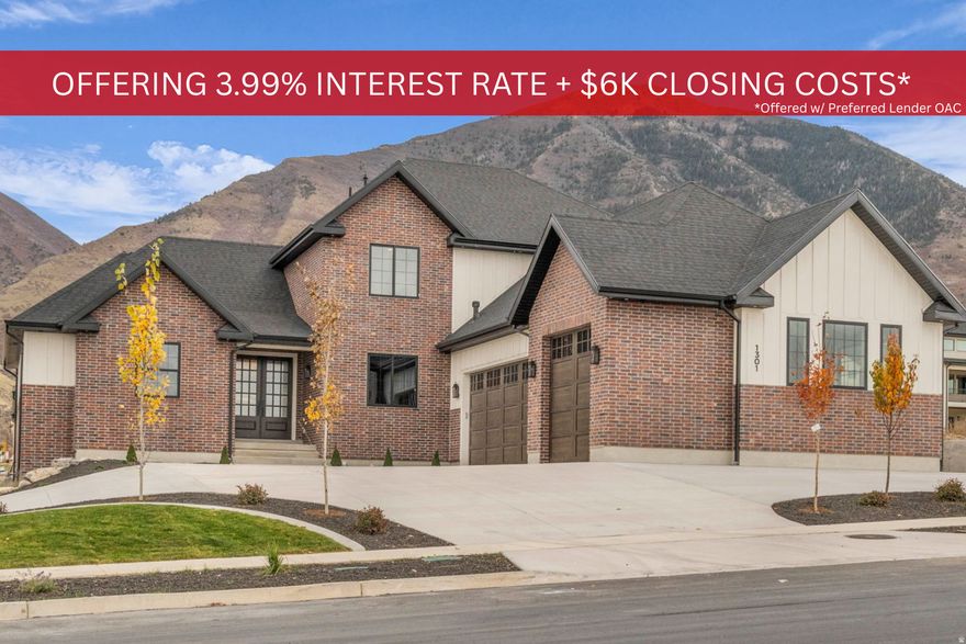 Discover elevated living in this brand new, 6-bedroom, 6-bathroom custom home located on a spacious corner lot in Salem. With approximately 5,934 sq. ft. of thoughtfully designed space, this home blends luxury, function, and room for everyone.  Step inside to soaring 10-foot ceilings on the main level and 9-foot ceilings in the finished basement and second level, creating an open and inviting atmosphere. Large windows capture panoramic mountain and lake views, bringing natural light and scenery into every gathering space. The gourmet kitchen, generous great room, and seamless layout make hosting effortless.  The basement features a luxury private home theater, perfect for movie nights and entertainment, along with multiple versatile rooms that allow for office space, home gym, or guest quarters.  Outside, the property offers ample parking, including a third garage bay extra deep for RV, boat, or workshop use, giving you flexibility and storage rarely found. The corner lot provides privacy and space to enjoy.  This home combines luxury finishes with thoughtful details throughout-ready to welcome its first owners. Come experience the beauty, comfort, and lifestyle this new build has to offer.