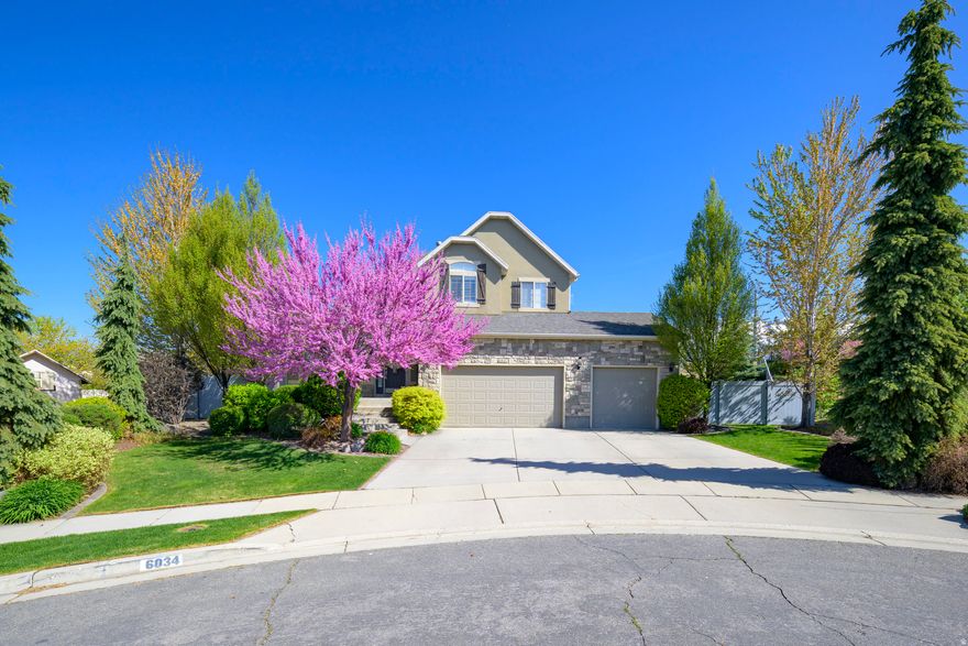 Welcome to the coveted HIGHLAND HILLS. This meticulously clean home features 6 bedrooms, 3.5 baths, 3 car garage and 3,555 sqft. MAIN LEVEL- laminate wood floors, planation shutters, vaulted ceilings, new custom fireplace, iron railing, half bath, updated white kitchen with stainless appliances, can lights, walk in pantry, custom backsplash, spacious dining room, family room with custom built ins. SECOND FLOOR- 4 bedrooms, 2 full bathrooms, Updated 2nd bathroom (paint, countertops, shower, flooring) PRIMARY SUITE- New flooring, paint, 2 separate vanities with new counter tops, new walk in shower, walk in closet, large bedroom with blackout blinds. BASEMENT- 2 bedrooms and 1 full bath, spacious family room. EXTRAS- PRIVACY!!!!! Garage shelf storage, built in mudroom with cubbies, garage heater, in ground trampoline, new water heater