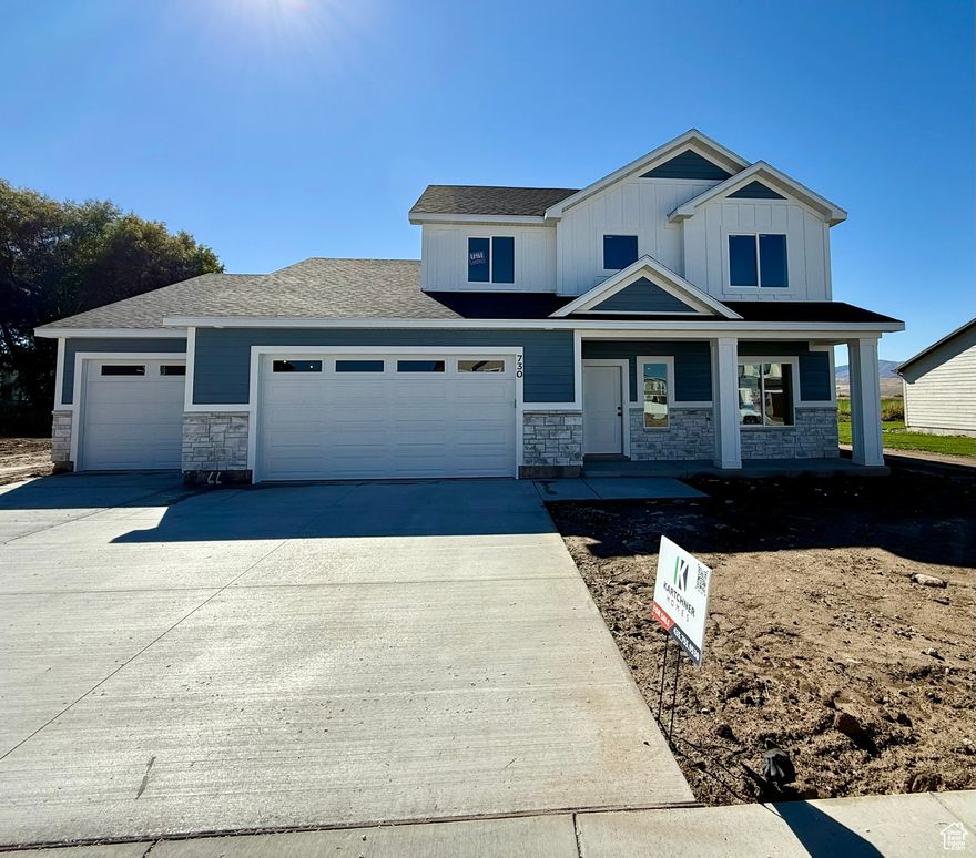 Don't miss out on this amazing Magnolia on a large lot in Hyrum, UT. This home features so many must haves- 4 car garage, so many rooms with multiple possibilities, and most important MASTER ON THE MAIN! You'll love having the option of an office on the main leveling area and enjoy multiple upgrades throughout the home. Tile backsplash in the kitchen, ceiling fans in the master, and black hardware throughout. Don't forget to bring the toys with the 4 car garage. This community also has secondary water and beautiful views! Estimated completion is Nov 2025, call for your showing today!