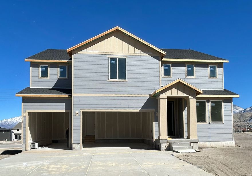 Brixton Park - 207 - Teton. Offering up to $20,000 towards closing costs when financing with our preferred lender! Estimated completion in April. This plan features 5 bedrooms, 3 bathrooms, a 3-bay garage, and a full unfinished basement! On the main floor, you will find a spacious family room, a large kitchen with white craftsman style cabinets, pale gray quartz countertops and stainless steel appliances including gas range and refrigerator, plus, a spacious guest bedroom and full bathroom. The second floor has 4 bedrooms including the owner's suite, and a secondary full bathroom. Square footage figures are provided as a courtesy estimate only and were obtained from builder. Buyer is advised to obtain an independent measurement. Interior photos are of same style of home, but not the actual home. Rendering is for illustrative purposes only.