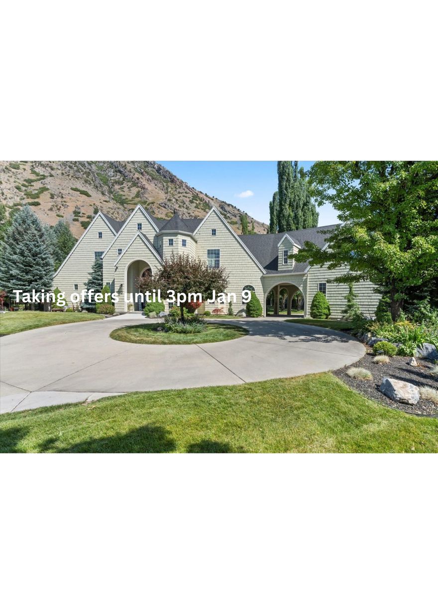 Taking offers until 3pm on Jan 09. Castle-Inspired Alpine Retreat in East Mountain Estates 6 Bed, 7 Bath. Accessory Apartment. Backed to BLM Land. Leave your worries behind and step into pure bliss with this one-of-a-kind, castle-inspired home nestled in the prestigious East Mountain Estates of Alpine. With 6 spacious bedrooms and 7 luxurious baths, this grand residence offers flexible living and endless entertaining possibilities. Enjoy the convenience of a self-contained accessory apartment on the top floor, complete with its own kitchen, laundry, and private entrance-perfect for extended family, guests, or rental income. The fully finished walk-out basement also features a second kitchen, laundry and separate entrance, making multi-generational living a breeze. Inside, you'll find a gourmet kitchen, vaulted ceilings, and fresh new carpet and paint throughout. The thoughtful design allows you to entertain on every level-or relax in solitude with panoramic mountain and valley views that stretch endlessly from your backyard. Step outside to a beautifully landscaped yard that's ready for summer BBQs or peaceful evenings under the stars. Enjoy garden boxes, fruit trees (including cherry, plum, peach, and honeycrisp apple), and direct access to BLM land with scenic trails right behind your home-no backyard neighbors, just nature! Key Features: - 3 Separate Living Areas (Main, Basement, and Top Floor Apartment) - New Roof (2022), New A/C Condenser & Furnace (2019), Water Heaters (2017) - Vaulted Ceilings & Open-Concept Living Spaces - Stunning Outdoor Entertaining Areas - Incredible Privacy & Unbeatable Views This home truly has it all-flexibility, beauty, and location. Whether you're looking to host, relax, or expand, this Alpine gem rises to every occasion. The sky is the limit-don't miss your chance to call this mountain sanctuary home. Lovely water feature. Motivated seller