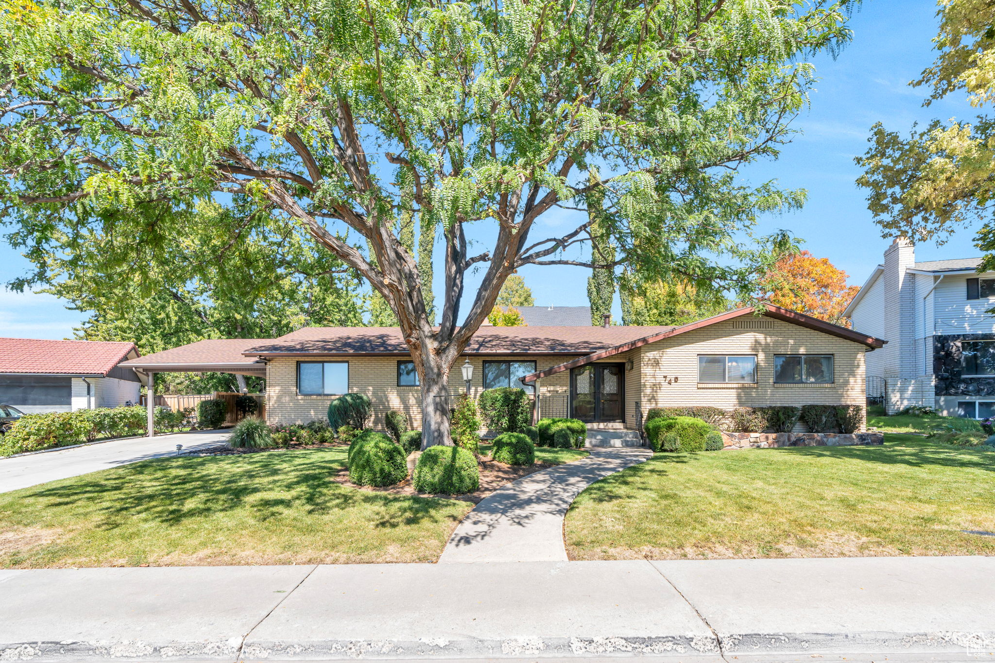 Quality build home , Home is close to UVU in a quiet fantastic neighborhood. All brick, Main floor living ,Radiant Heat, Boiler system and Roof are 1 year old, Central Air and Water Heater are 5 years old. Metal double pane windows upstairs, metal single pane windows in the basement. home has very large room and windows thru out. Upstairs fireplaces are gas and a see thru concept, downstairs fireplace is also gas. Basement has Kitchen and basement entrance . Large upstairs kitchen, family room, living room, laundry room and pantry great for family gatherings and entertaining. large patio that gets afternoon shade for more family fun. Large detached garage that has extra height, width and length. Sq Ft is provided from the county records as a courtesy. Sq Ft and all information to be verified by buyers.