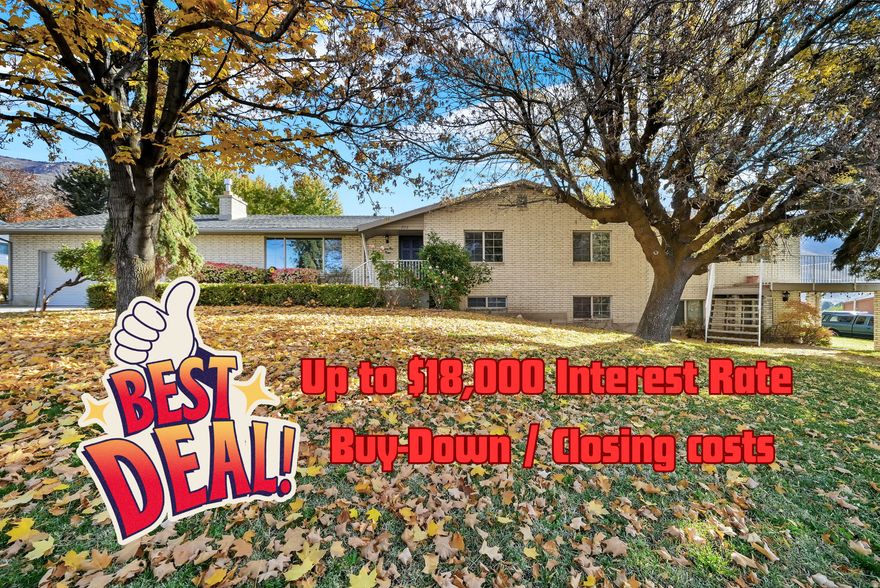 Seller offering up to $18,000 toward buyer's closing costs or interest-rate buydown, available with use of seller's preferred lender. This incentive may reduce the buyer's interest rate, resulting in an estimated monthly savings of approximately $900$1,000 compared to current market rates. Buyer may choose any lender; incentive applies exclusively through the preferred lender's program and is subject to loan approval.  Spacious North Ogden home offering rare flexibility, breathtaking mountain views, and room to truly live. With 8 bedrooms and expansive living spaces, this property is ideal for large or multi-generational households, remote work, guest accommodations, or dedicated hobby and fitness rooms.  The home has been thoughtfully updated and well maintained, featuring a functional layout that balances openness and privacy. Enjoy the peaceful foothill setting, established neighborhood, and convenient access to trails, schools, and everyday amenities.  Take advantage of lower winter competition and meaningful seller incentives, and secure a home that delivers both long-term value and immediate affordability before the spring market heats up.