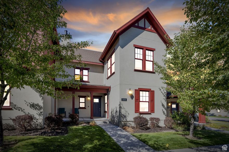 Discover easy living in this beautiful two-story townhome in the heart of Daybreak! The main floor features a spacious primary suite with a private ensuite bath, offering the convenience of single-level living with the bonus of extra space upstairs. The open-concept kitchen, dining, and living area is perfect for gathering, highlighted by vaulted ceilings and large windows that fill the space with natural light.  Upstairs, you'll find a versatile loft and an additional bedroom-ideal for guests, kids, or a home office. Step outside to the private back patio, perfect for relaxing or entertaining right off the main living area.  Enjoy unbeatable access to Daybreak amenities, including the community pool, Oquirrh Lake, neighborhood parks, walking trails, and the exciting new America First Ballpark just minutes away. This townhome combines style, comfort, and location-everything you love about the Daybreak lifestyle!
