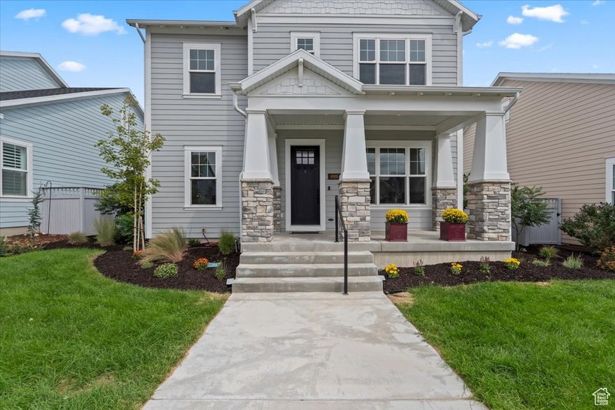 Just reduced $10K + a 1-0 Buydown offered through our preferred lender, Intercap Lending! Enjoy lower monthly payments and a seriously good deal on a home that's move-in ready now. Located just 50 yards from the highly anticipated Daybreak Watercourse, this 4-bedroom, 3.5-bath home offers the perfect blend of style, function, and location. Enjoy morning paddle board sessions, evening walks, and access to all of Daybreak's award-winning amenities. Inside, the open-concept kitchen and living area were designed for real life and real fun featuring stainless steel appliances, a gas cooktop, quartz countertops, and a large island perfect for gathering. The owner's suite offers true retreat vibes, complete with a spa-style bath, walk-in shower, soaking tub, and a spacious walk-in closet. The three additional bedrooms are bright, roomy, and ideal for family, guests, or a home office. One is even on the main floor! Outside, the beautifully landscaped backyard (a $15K upgrade you won't find with new construction) creates the perfect spot for cozy fall fires or weekend BBQs. The unfinished basement, already plumbed for an additional bathroom, offers plenty of room to grow. Energy-efficient construction and ENERGY STAR features keep life comfortable and bills low. Yes, this home is in Daybreak but it's anything but ordinary. Discover the one that truly feels like home. Square footage figures are provided as a courtesy estimate only and were obtained from the builder. Buyer is advised to obtain an independent measurement.