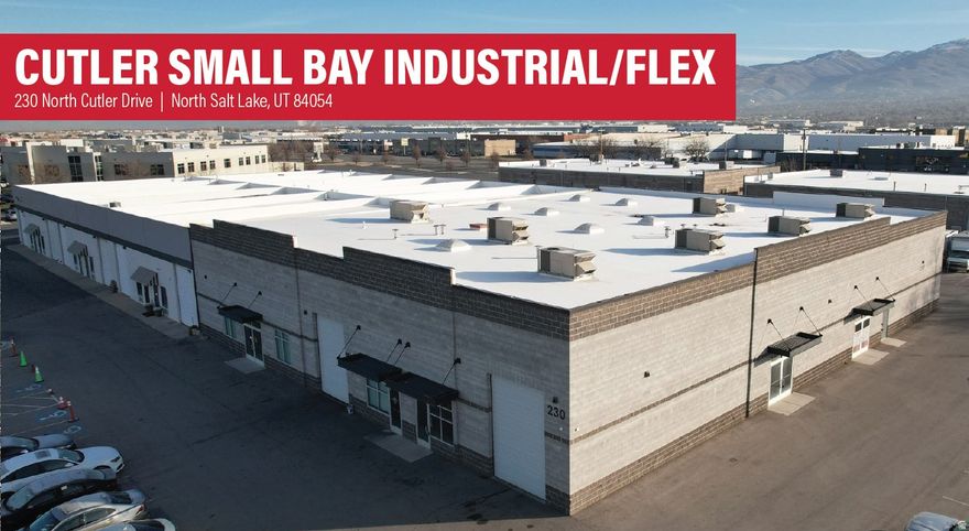 Unit D $1.20 PSF NNN  Total: 1,000 SF  Restroom: One (1)  Storage: One (1) Storage Closet  Loading: One (1) 10' x 14' Grade-Level Door  18' Clear Height  Fire Sprinkler System  LED Lighting  Temperature Controlled Units  Access: Quick Access to I-15, I-215, Redwood Road and Legacy Parkway Location: Located in the Highly Desirable North Salt Lake Sub-Market