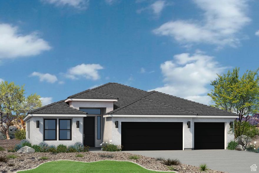 With a covered porch out front and a covered patio out back, this home allows you to enjoy the peace and serenity the community provides. Every room in this home has large top-of-the-line windows that allow you to enjoy the beautiful vistas just outside. With four bedrooms this home will fit any of your guest's needs. The fourth bedroom is located right off the entryway and can be used as a study or office. Separated from the other bedrooms, the primary suite provides a retreat from a busy day while maintaining a high level of functionality with two sinks, walk-in closets, a large garden tub, and a walk-in shower. The kitchen was designed to work for you with easy access to both the great room and dining areas with great sightlines to boot. The multiple common closets along with a massive three-car garage provide storage galore. This home is simply spectacular.