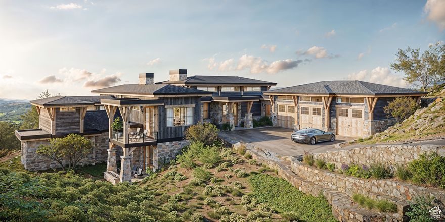 This exceptional new-construction estate, crafted for effortless year-round entertainment, comfort, and relaxation, is a must-see. Nestled on over one and a half acres in the picturesque Red Ledges mountainside, this stunning 5-bedroom home offers direct access to the neighborhood trail system and the 12-hole Golf Park. The unique stone and cedar exterior provides expansive views of Heber Valley and Mt. Timpanogos. Ideal for those who value the best in modern mountain living, this contemporary residence, a masterpiece by Beacon Rock Builders with thoughtful design by Kevin Price Designs, features a seamless flow between indoor and outdoor living spaces, perfect for both family life and entertaining, all while offering long range panoramic views. Additionally, this home offers access to the Red Ledges Golf Park Membership. Red Ledges offers world-class amenities such as two Jack Nicklaus designed golf course, a new 10,000SF Wellness Center, multiple restaurants and pools, equestrian facilities, clubhouse, and miles of hiking trails. And residents enjoy access to two on-mountain amenities at the expanded Deer Valley Resort, just 15 minutes away via private shuttles. Don't miss the chance to embrace the Red Ledges lifestyle.