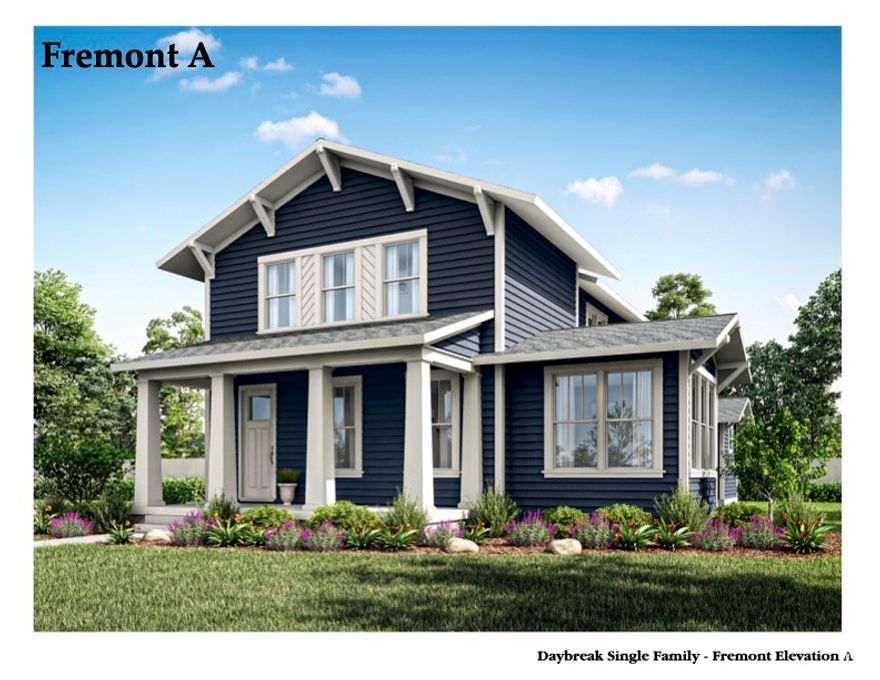 Fremont A offers four bedrooms upstairs, a vaulted ceiling in the owner's suite, and an optional cozy fireplace in the living room. Enjoy open-concept living, a sunroom, a covered porch, and a patio, plus future basement potential, in beautiful Daybreak!