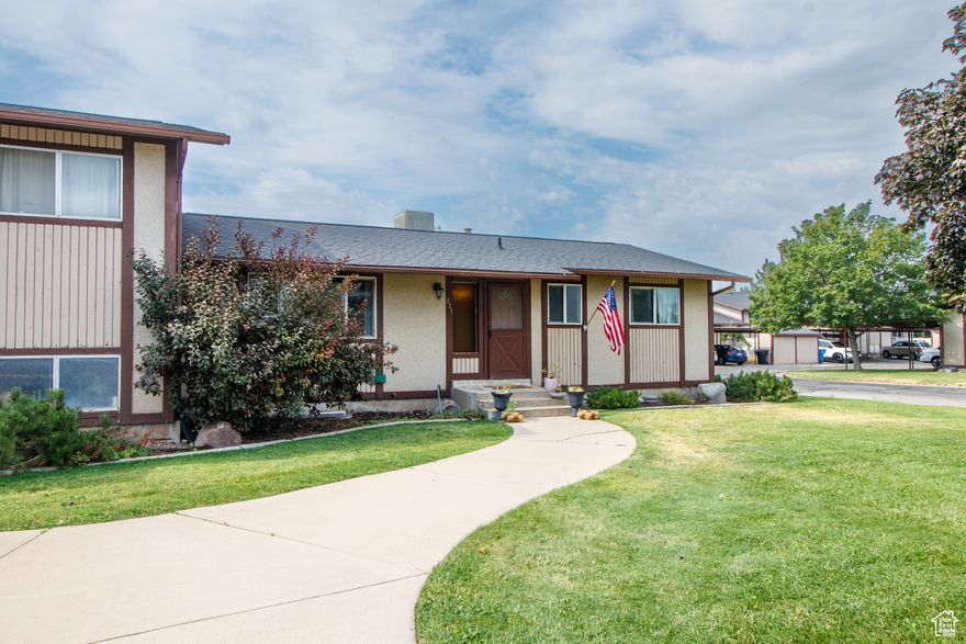 THIS HOME QUALFIES FOR 0% FINANCING@ This charming townhome features a unique rambler style in Orem offers spacious comfortable living space.  This home features a full basement, and a private patio with mountain views. Features a large kitchen, with a butcher block counter and updated cabinets. A  separate dining with upgraded laminate flooring completes the space! The property includes covered parking and is conveniently located near major amenities. HOA fees cover exterior maintenance, water, sewer, trash, and snow removal. Don't miss out on this one!   Square footage figures are provided as a courtesy estimate only and were obtained from  county records .  Buyer is advised to obtain an independent measurement.