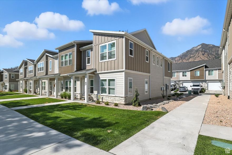 Unlike the new construction homes that don't include appliances, this property comes with a full appliance package-already installed and ready for you to enjoy from day one. Step into style and comfort with this nearly new townhome that's been meticulously maintained and is truly move-in ready. From the fresh, modern finishes to the open and functional layout, every detail has been thoughtfully designed for today's lifestyle. This home even has an garage water spicket for your spaces outdoor use with plants and cleaning windows etc. (these are not available for middle units!) There's a overhead garage storage rack that adds extra space for the whole home, as well as a water softener and our favorite part is the 8 east facing windows for breathtaking mountain views. The trees in the front provide nice afternoon shade out in front. The mountain views are perfect for enjoying the sunrise and sunset. Loft area is being used as a enjoyable work space. Enjoy the ease of low-maintenance living without sacrificing space or style. Priced just right and ready for you to call home--don't miss your chance to own this turnkey gem.
