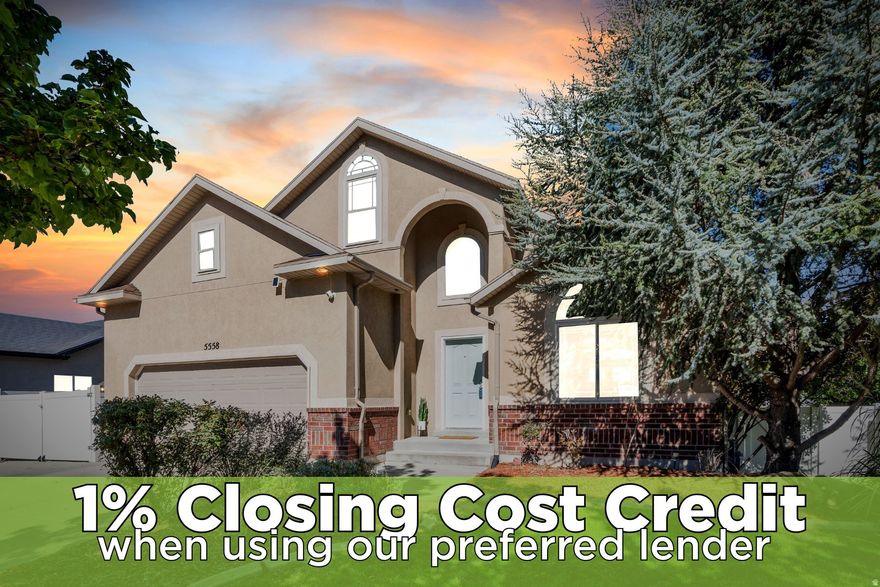 Welcome to this inviting Herriman home, thoughtfully designed for comfort, function, and style. Step inside to a spacious open kitchen filled with natural light from oversized windows, creating the perfect gathering space for family and friends.  The primary suite is a true retreat on the main floor, complete with a walk-in closet featuring custom built-in shelving for ample storage. Upstairs you'll find two additional bedrooms plus a versatile loft-ideal for a play space, cozy reading nook, or home office. Unique roof angles throughout the home add character and architectural charm.  The finished basement offers even more living space with an additional bedroom, a theater room, and a large open area perfect for entertaining.  Outside, the backyard is designed for both play and relaxation, featuring multiple levels with a built-in play yard, an open patio, and an expansive deck overlooking the mountains-ideal for soaking in the views and enjoying fireworks.  Located within walking distance of the local elementary school and close to a community park and tennis courts, this home perfectly balances convenience with lifestyle.