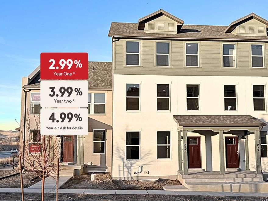 Beautiful Ashville end-unit townhome at Beacon Pointe in Saratoga Springs, just steps from the Saratoga Springs Temple. Ring in the New Year with incredible interest rates. Take advantage of a 2.99% first-year rate, 3.99% in year two, and 4.99% for years 37 on an ARM-or choose a low-rate 30-year fixed option. This thoughtfully designed home offers 4 bedrooms, 2.5 baths, and 2,576 sq. ft. of open-concept living with quartz countertops, stainless steel appliances, and designer finishes. The vaulted primary suite features a spa-style bath and walk-in closet. A 408 sq. ft. unfinished basement offers future expansion, and the two-car garage adds convenience. HOA includes fiber internet, full landscaping, and access to a pool, pickleball courts, playground, and scenic trails. Incentives subject to change. Must use Destination Homes' preferred lender, First Colony Mortgage. Terms and eligibility vary. Some photos may be of a similar or staged unit.