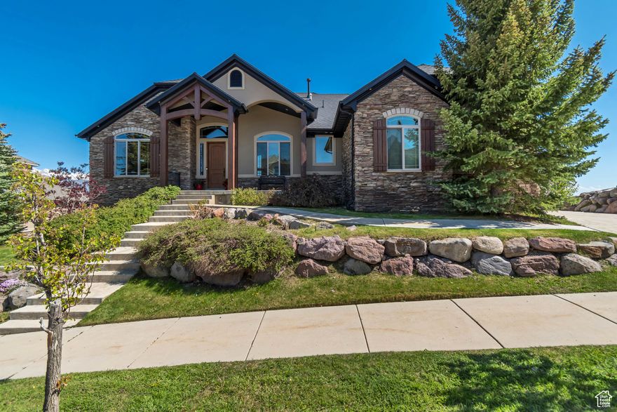 Find yourself on the top of the world!  At least, the unmatched views of Utah Valley will make you feel that way. Located in a quiet, remote cul-de-sac on the Utah County side of Suncrest, this private setting is only 15 minutes to shopping and restaurants in Draper, 18 minutes to Traverse Mountain in Lehi.  Or stay on the hill for pickleball, pool time, wide open spaces, wildlife viewing, and world class mountain bike and walking trails -- only minutes down the street. The home is both well cared for and well-appointed. The flexible and thoughtfully designed floor plan allows for easy conversion of many spaces from bedroom to office to piano room to guest room to formal dining to flex space  you name it. Separate vanities are found in the main floor owner's suite, together with separate tub and shower. EV charging outlet in the garage. Multiple fireplaces offer a cozy vibe after a dip in the hot tub under the covered basement patio.  Living areas enjoy ample natural light, and the covered main floor deck boats plenty of room for outdoor dining, grilling, and being mesmerized by the starry-like twinkle of nightscape lights in the valley below. Come, elevate your homestead, where the air's a little cleaner, the traffic's a little thinner, the elbow room's a little wider, and it feels a little better.