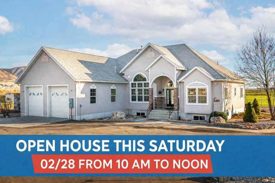 Welcome to peaceful country living at the back of a quiet cul-de-sac on 1.06 acres. This spacious 5-bedroom, 3.5-bath home offers room to grow with 4,368 sq. ft. of well-designed living space, including a full ADU in the basement-perfect for extended family, guests, or rental income. Step inside to find beautifully updated bathrooms and vanities, tile flooring throughout, and a comfortable layout ideal for everyday living. The kitchen features double ovens, ample prep space, and flows easily to the covered patio-perfect for year-round BBQs and gatherings. Stay cozy in the winter by the fireplace and enjoy efficient comfort year-round with central heating and air on both levels, plus an additional separate heat source dedicated to the master bedroom and front room area. The large heated tandem garage stands out with hot and cold water access, making it ideal for projects, hobbies, or washing animals and equipment. Outside, the large circular driveway provides great parking and easy trailer turnaround. With 1.06 acres, there's space for your lifestyle-horses, chickens, gardens, and more. Enjoy the serenity of open space while still being close to town conveniences. This is the country home where comfort meets possibility. Schedule your showing today.  Square footage figures are provided as a courtesy estimate only and were obtained from county records .  Buyer is advised to obtain an independent measurement.