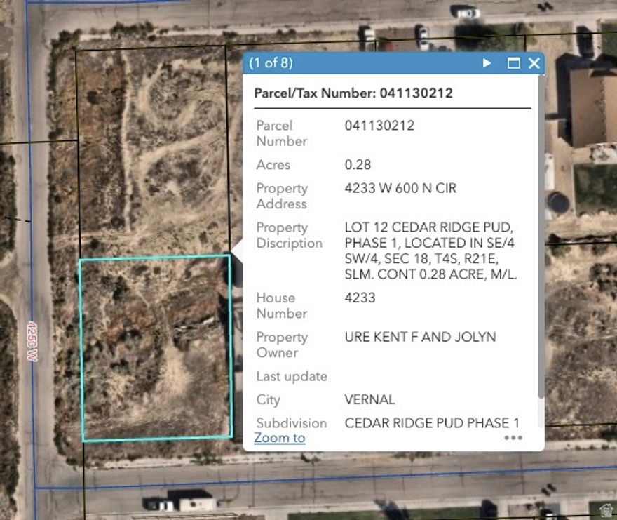 lot 12 of Cedar Ridge Subdivision