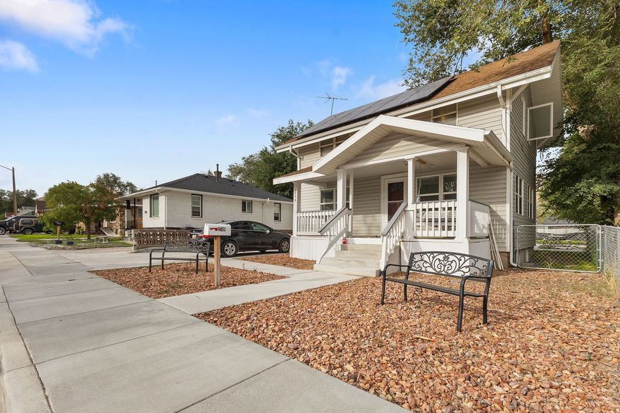 Enjoy the sunrise on the cozy front porch of this charming home with 4 bedrooms and 2.5 bathrooms with updated kitchen and bathroom. The wood-burning stove adds extra warmth and charm. Save money on utilities with the full solar panels. Enjoy the sunset, gather with friends and family, garden or more in the lard backyard with entertainment deck and patio.