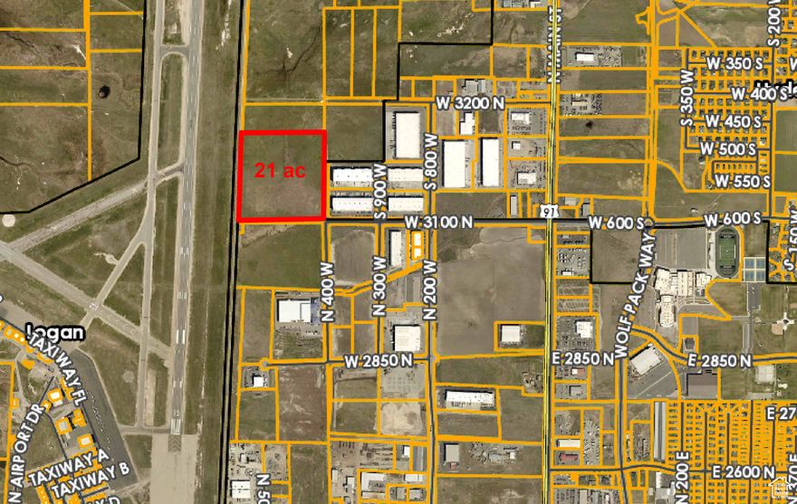 21 acres just East of Logan Airport. In Cache County AG zone. All Hyde Park City utilities available. Adjoining rail line. Sale is subject to Seller finding Suitable 1031 Exchange replacement property. Additional land available.