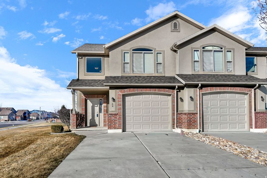 Views, Vibes, and Value! This inviting 3-bed, 2 & 1/2-bath End Unit sits on the largest space lot in the entire complex, giving the vibe of a park like setting. A separate playground and picnic area is right across the street. This immaculate home has only been used 5 days per month by 2 people since 2016. A new roof was installed in 2024. New toilets and all appliances were installed in 2016, along with fresh paint throughout. This outstanding opportunity and value can be yours, featuring 9-foot ceilings on the main level. A gas fireplace serves as an anchor for the open concept living room, kitchen and dining area. Upstairs is where the rest and relaxation await, with 3 spacious bedrooms.  Captivating mountain views  welcome you as you enter the separate Primary Suite, with large walk-in closet, and private bath. You will love the added convenience of the laundry area on the 2nd floor.  This end unit gives you much more light, more space, more privacy and abundant views from all the windows, making for the perfect place to call home. Quick freeway access, easy commute to Hill Air Force Base, SLC and surrounding Metro areas, daily conveniences, dining, shopping and schools. Along with the best of Utah's Premier year-round outdoor activities, only minutes away!   Make this home your own!  Schedule your private showing today! Ashley Furniture living room sofa, dining set, all bedroom sets and TV's are included with a full price offer! All garage items are NOT included.