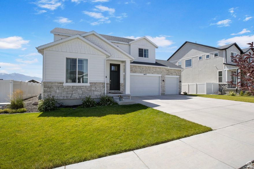 This BEAUTIFULLY designed home is located in a new West Jordan development, just minutes from Jordan Landing. With SOARING ceilings and abundant natural light, this home features 4 bedrooms, a dedicated office, an airy loft, and a chef's kitchen perfect for both entertaining and everyday living. The spacious master suite offers a PEACEFUL retreat, while the fully landscaped backyard is ideal for gatherings. Plus, the unfinished basement provides the perfect opportunity to add your personal touch and create even more living space to suit your needs. Square footage figures are provided as a courtesy estimate only and were obtained from country records. Buyer is advised to obtain an independent measurement.