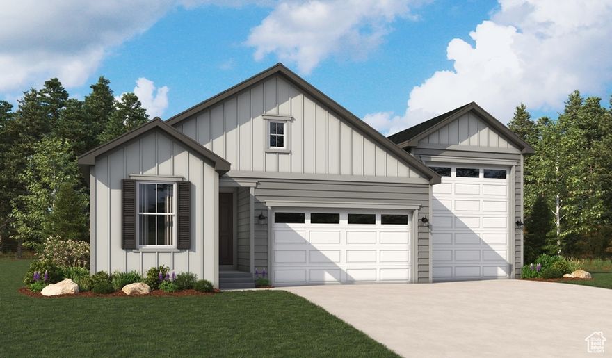 ***CONTRACT ON THIS HOME TODAY AND QUALIFY FOR UP TO 54k IN INCENTIVES. Restrictions Apply: Contact Us for More Information*** | This ranch-style home centers around an open layout with a dining area, a kitchen with a center island, and a great room with center-meet doors leading to the covered patio. The primary suite is adjacent and showcases a generous walk-in closet and a private bath. Two bedrooms and a second bath complete the residence, which also includes an attached RV garage. You'll love the professionally curated fixtures and finishes selected by our design team! Contact us today for more information or to schedule a tour!