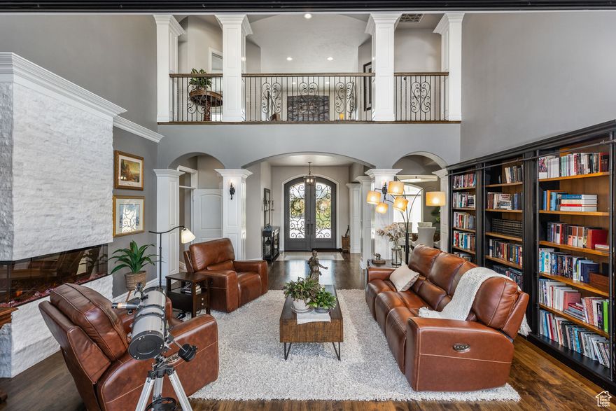 Tucked away at the end of a quiet road in the desirable Ashdown Forest community, lies this architectural marvel of a home. The Mediterranean Revival style home with a Tuscan influence has been thoughtfully designed to offer sweeping mountain views of Fiddlers Canyon and a peaceful setting to match. From the moment you arrive, you'll notice the impressive curb appeal, iron front door, and welcoming entry that opens into a light-filled foyer with cathedral ceilings and panoramic windows that bring in sunshine all day. Inside, the home features high ceilings, hardwood floors, shiplap accents, fireplace, stackable large patio doors, neutral three-tone paint, and granite countertops throughout.  The open-concept layout includes spacious rooms, a beautifully finished kitchen, and a magnificent primary suite designed for comfort and privacy. The oversized 3-car garage includes 24-solar panels (10 Kw) with a battery wall, and there's even an RV pad for your extra toys. Additional features include a primary suite with sauna, 100 gallon water heater, RO and entire home water filtration system, whole house light automation, and so much more. The side yard offers plenty of room to create your dream outdoor space: whether it's a pool, pickleball court, or another fun-filled area for family gatherings. With well-manicured landscaping and space to entertain, this home offers a rare mix of style, comfort, and opportunity in one of Cedar City's most scenic neighborhoods. This is a must-see for anyone looking to enjoy mountain views, open living, and space to grow.  Cedar City is one of the most beautiful cities. It is home to Southern Utah University and the Shakespeare Festival, as well as some amazing restaurants. As part of Southern Utah, you will experience a lifestyle like no other. The area features nearby internationally recognized mountain biking trails, road cycling, hiking, golf courses, national parks such as the Grand Canyon, Zion, & Bryce, national moments, national forest, reservoirs, & some of the most iconic desert landscapes in the world. Less than an hour away from Brian Head Ski Resort, there is no doubt that this is a fun place to live and play.  All information herein is deemed reliable but is not guaranteed. Buyer is responsible to verify all listing information, including square feet/acreage, to the buyer's own satisfaction.