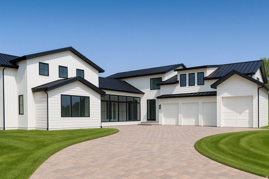 To Be Built | Custom Lakefront Estate in Draper, Utah  A rare opportunity to build your dream home on nearly one acre with 112 feet of lake frontage in Draper. This exceptionally flat and hard-to-find homesite comes included with the build, offering serene lakeside living with mature landscaping and unobstructed mountain views to the east and west, providing the perfect balance of privacy, tranquility, and convenient city access. The proposed 6,793 sq. ft. home (8,766 sq. ft. under roof) showcases timeless architecture with modern craftsmanship, featuring 5 bedrooms, 5.5 bathrooms, a main-floor primary suite, theater, and expansive gathering spaces ideal for entertaining, relaxing, or enjoying family life. Two covered patios and decks extend living outdoors, while an upper-level apartment suite provides ideal guest, family, or multi-generational accommodations. A spacious four-bay garage allows ample room for vehicles, storage, and recreational equipment. Construction is proposed through Bluerock Builders under a cost-plus fixed-fee structure, including full architectural, interior, and landscape design services, home construction, and a landscaping allowance. A detailed construction budget with generous allowances will be provided and refined with the design team, ensuring every element reflects your personal vision and lifestyle. This exclusive estate offers unmatched luxury, exceptional craftsmanship, and a rare chance to own a premier flat lakefront property in Draper.