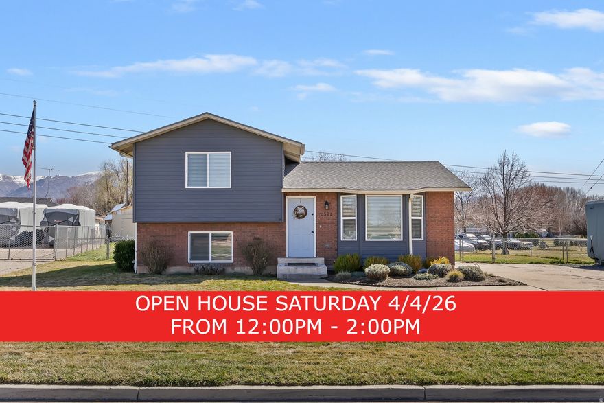 **OPEN HOUSE WEDNESDAY 4/4/26 FROM 12:00PM-2:00PM** Hard to find charming starter home on spacious fully fenced lot with mountain views. Very well maintained and cared for. RV parking. Newer roof, redone when sellers moved in & remodeled. New HVAC system. Quick access to freeway. Don't miss out on this one! Extras: tons of parking, huge backyard, plumbing for second bathroom in the basement.