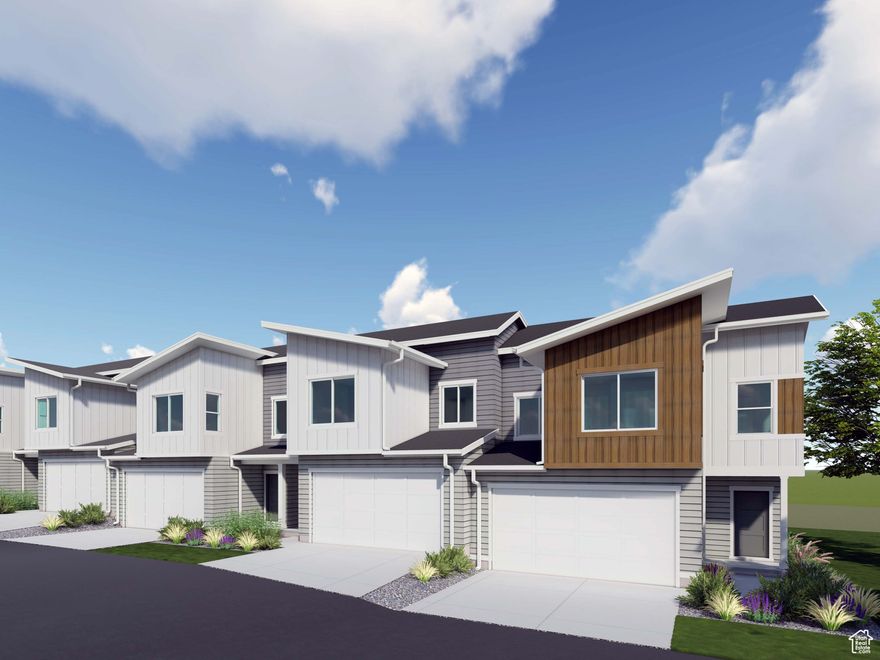 The Valley Canyon Series - 1450 - Res M. Offering rates as low as 3.875% 5/1 ARM (6.037% APR) when financing through Lennar Mortgage! Estimated completion in November. This home offers 3 bedrooms, 2.5 bathrooms, an attached 2-car garage and a full unfinished WALKOUT basement. On the main floor, a spacious kitchen offers white craftsman-style cabinets, Linen Cream countertops, and stainless steel appliances including the refrigerator! Upstairs is the owner's suite with owner's suite bathroom, laundry area, two additional bedrooms, and a full secondary bathroom. Square footage figures are provided as a courtesy estimate only and were obtained from builder. Buyer is advised to obtain an independent measurement. Interior photos are of same style of home, but not the actual home. Rendering is for illustrative purposes only.